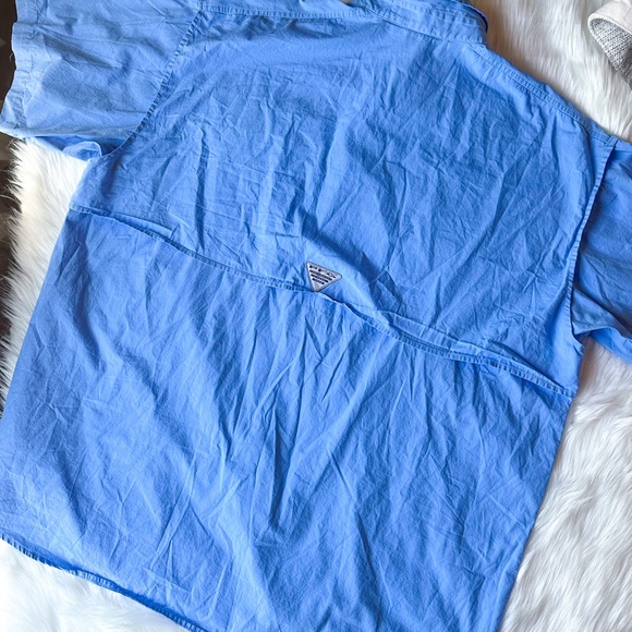 Columbia PFG Bonehead Men's Size XL Light Blue Short Sleeve Fishing Vented Shirt - Picture 3 of 3